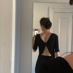 Sandro black dress with open back